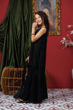 KDD-03052 | Black | Formal 3 Piece Suit | Viscose Raw-Silk