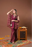 Girls formal clothes | Magenta & Gold | Formal 3 Piece Suit  | Viscose Raw-Silk | GDD-03256