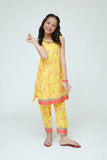 Kids Casual Dress | Perrot Green & MultiColor | Casual 2 Piece Suit | Cotton Digital Lawn Printed | KAC-03543