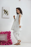 KAD-03168 | White & Silver | Casual 3 Piece Suit | Cotton Lawn Printed