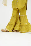 Winter Formal Dress | Yellow & Gold | Formal 3 Piece suit | Viscose Chambry Katan | KDD-03665