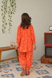 KAC-02959 | Orange & Multicolor | Casual 2 Piece Suit | Polyester Swiss Lawn