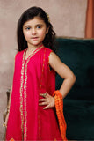 KDD-03107 | Shocking Pink & Multicolor | Formal 3 Piece Suit | Viscose Raw-Silk