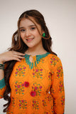 Girls Eid Dress | Yellow & Multicolor | Casual Maxi | Cotton Lawn Printed | GAA-03477