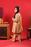 Kids Eid Dress | Ferozi & Multicolor | Casual 3 Plus Piece Suit | Cotton Dobby | KBD-03361