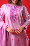 Girls Eid Dress | Purple & Multicolor | Casual Plus 3 Piece Suit | Cotton Plain | GBD-03333