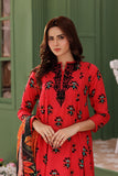 LAD-03013 | Red & Multicolor | Casual 3 Piece Suit | Cotton Lawn Printed