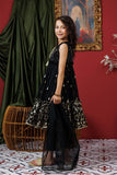 KDD-03019 | Black & Gold | Formal 3 Piece Suit | Polyester Organza Jacquard