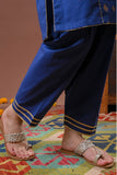 Girls Eid Dress | Blue & Multicolor | Casual 2 Piece Suit  | Cotton Plain Cambric | GAC-03267