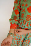 Kids Casual Maxi  | S. Green & Multicolor | Casual Maxi | Cotton Lawn Printed | KAA-03482