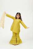 Winter Formal Dress | Yellow & Gold | Formal 3 Piece suit | Viscose Chambry Katan | KDD-03665