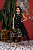 KDD-03019 | Black & Gold | Formal 3 Piece Suit | Polyester Organza Jacquard