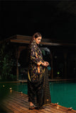 LBD-02532 | Black & Gold | Casual Plus 3 Piece Suit  | Cotton Gold Print Lawn