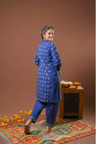 Girls Eid Dress | Blue & Multicolor | Casual 2 Piece Suit  | Cotton Plain Cambric | GAC-03267