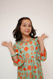 Kids Casual Maxi  | S. Green & Multicolor | Casual Maxi | Cotton Lawn Printed | KAA-03482