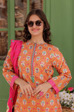 GAD-03044 | Peach & Multicolor | Casual 3 Piece Suit | Cotton Lawn Printed