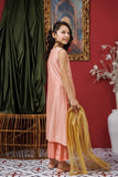 Kids formal clothes | Peach & Gold | Formal 3 Piece Suit | Viscose Raw-Silk | KDD-03106