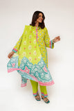 Women Eid Dress | Parrot Green & Multicolor | Casual 3 Piece Suit | Cotton Lawn Printed | LAD-03433