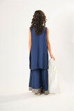 Kids formal clothes | Blue & Multicolor | Formal 3 Piece Suit | Viscose Raw-Silk | KDD-03105