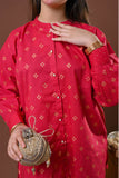 Girls Eid Dress | Peach & Multicolor | Casual 2 Piece Suit  | Cotton Plain Cambric | GAC-03268
