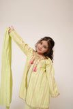 Kids Casual Dress | Perrot Green & Multicolor | Casual Plus 3 Piece Suit | Cotton  Dobby  | KBD-03459