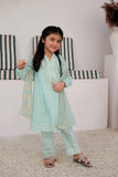 KBD-02970 | Light Sea Green & Gold | Casual 3 Piece Suit | Cotton Dobby