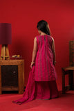 Kids Eid Dress | Shocking Pink & Multicolor | Casual 3 Plus Piece Suit | Cotton Dobby | KBD-03342