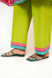 Women Eid Dress | Parrot Green & Multicolor | Casual 3 Piece Suit | Cotton Lawn Printed | LAD-03433