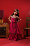 Kids Eid Dress | Shocking Pink & Multicolor | Casual 3 Plus Piece Suit | Cotton Dobby | KBD-03342