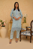 LAC-02835 | Light Blue & Multicolor | Casual 2 Piece Suit | Cotton Dobby Print