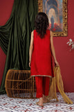 KDD-03017 | Red & Gold | Formal 3 Piece Suit | Viscose Raw Silk