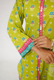 Women Eid Dress | Parrot Green & Multicolor | Casual 3 Piece Suit | Cotton Lawn Printed | LAD-03433