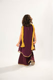 Kids formal clothes | Magenta & Gold | Formal 3 Piece Suit | Viscose Crinkle Chiffon | KDD-03049