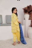 KBD-02903 | Yellow & Blue | Casual Plus 3 Piece Suit | Cotton Jacquard