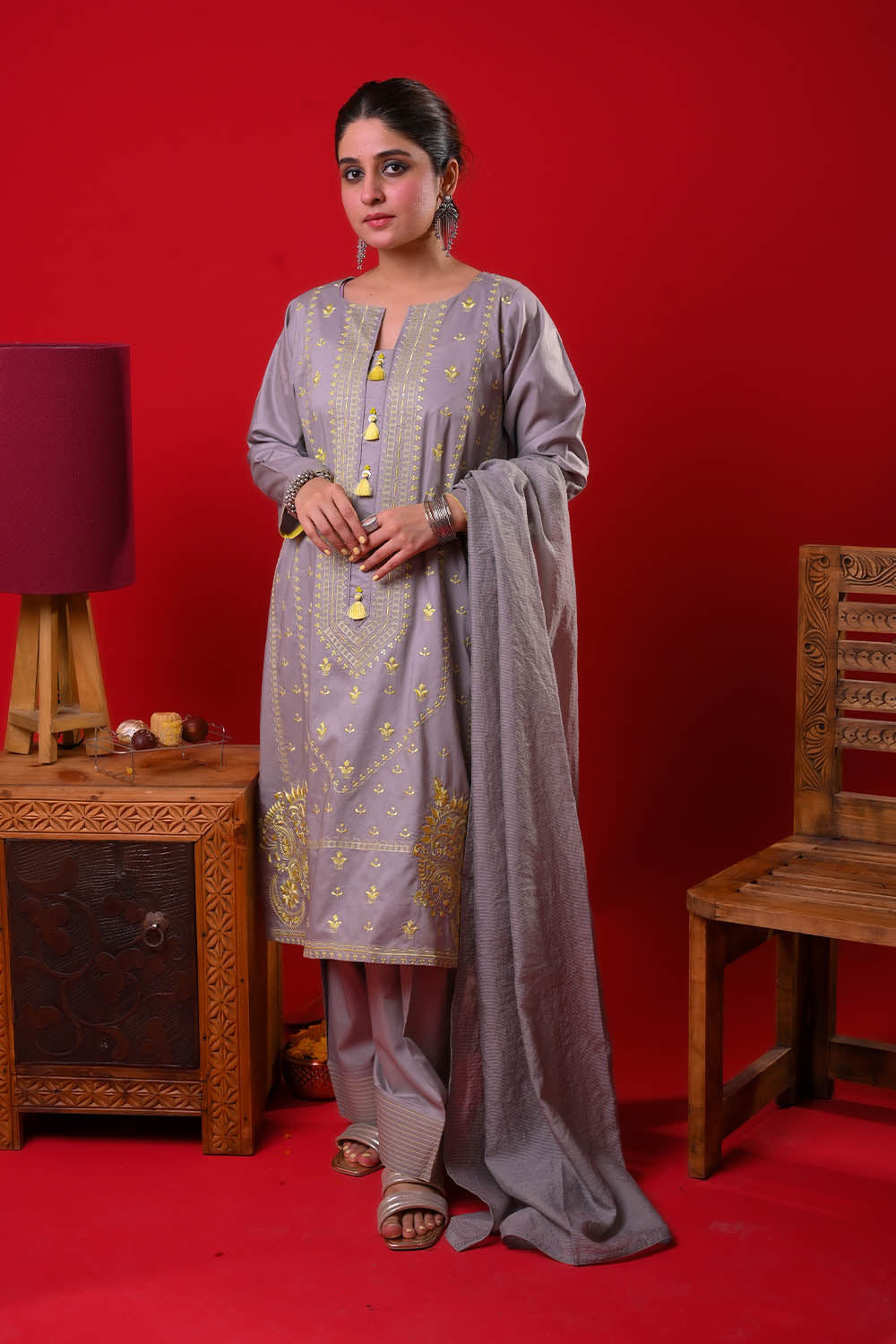 sachin and babi light blue dress Buy Biba Grey & Yellow Printed A-Line Dress With Stole for Women Online @  Tata CLiQ main image 0
