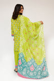 Women Eid Dress | Parrot Green & Multicolor | Casual 3 Piece Suit | Cotton Lawn Printed | LAD-03433
