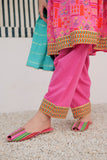 GBD-03034 | Shocking Pink & Multicolor | Casual Plus 3 Piece Suit | Cotton Gold Lawn Printed