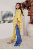 KBD-02903 | Yellow & Blue | Casual Plus 3 Piece Suit | Cotton Jacquard