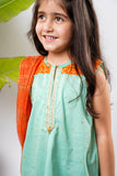 Kids Eid Dress | Sea Green & Multicolor | Casual Plus 3 Piece Suit | Cotton  Gold Printed Lawn | KBD-03244