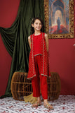 KDD-03017 | Red & Gold | Formal 3 Piece Suit | Viscose Raw Silk