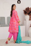 GBD-03034 | Shocking Pink & Multicolor | Casual Plus 3 Piece Suit | Cotton Gold Lawn Printed