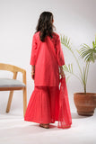 Kids Eid Dress | Tarbozi & Gold | Casual Plus 3 Piece Suit | Cotton Dobby | KBD-03382