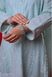 Women Eid Dress | Sea Green & White | Casual Plus 3 Piece Suit | Cotton Plain | LBD-03089