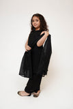Kids Eid Dress | Black | Casual 3 Piece Suit | Cotton Plain Embroidery | KAD-03427