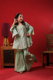 Kids Eid Dress | Green & Multicolor | Casual 3 Plus Piece Suit | Cotton Dobby | KBD-03351