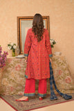 GBD-02952 | Red & Multicolor | Casual Plus 3 Piece Suit | Cotton  Lawn Gold Printed