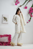 GAD-03134 | White & Gold | Casual 3 Piece Suit | Cotton Lawn Printed