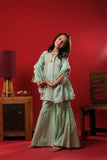 Kids Eid Dress | Green & Multicolor | Casual 3 Plus Piece Suit | Cotton Dobby | KBD-03351