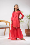 Kids Eid Dress | Tarbozi & Gold | Casual Plus 3 Piece Suit | Cotton Dobby | KBD-03382