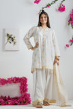 GAD-03134 | White & Gold | Casual 3 Piece Suit | Cotton Lawn Printed
